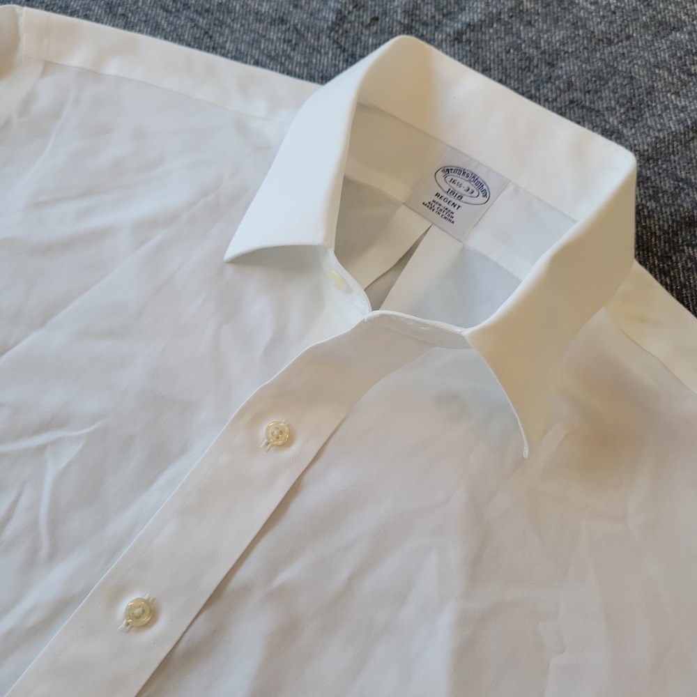 Brooks Brothers Dress Shirt Men’s 16.5 33 White Regent Non Iron French Cuff